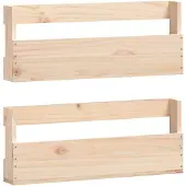 vidaXL Seinäkenkätelineet 2 kpl 59x9x23 cm täysi mänty