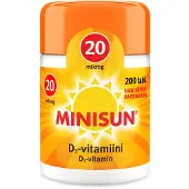 Minisun D-Vitamiini 20 mikrog 200 tabl
