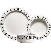 Design Letters Eat & Learn Plate Set (Tritan) - White - 21.8X21CM