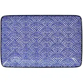 Tokyo Design Studio Nippon Blue Sushi Plate 13,5x21 Cm Dots - Ruokalautaset Posliini Sininen - 15606