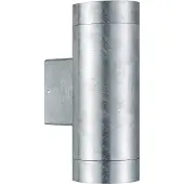 Nordlux Ulkoseinävalaisin Tin Maxi Double, himmennettävä, Alumiini/harmaa/sinkki, Metalli, Moderni