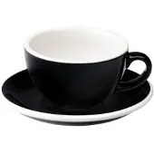 Loveramics Cappuccino kuppi ja lautanen Egg Black, 200 ml