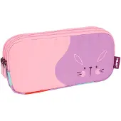 Milan 3-zip Pencil Case Fun Animals Special Series Pinkki Mies