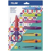 Milan Blister Pack Zig Zagr Scissors With 8 Interchangeable Blades Monivärinen
