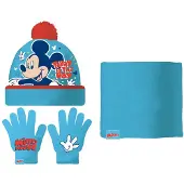 Safta Hattu, hanskat ja niskan lämmitin Mickey Mouse Happy smiles Sininen Punainen