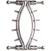 Master Series - Häpyhuulipuristin, bdsm, ruostumaton teräs, hopea