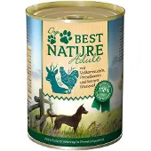 Best Nature 6x 400g Dog Adult - nauta, riisi & ohdakeöljy koiran märkäruoka