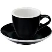 Loveramics Espresso kuppi ja lautanen Egg Black, 80 ml