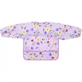 Babyono Baby Bib With Garden Sleeves Monivärinen 6 Months-2 Years