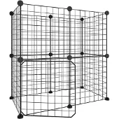 vidaXL 12-paneelinen lemmikkihäkki ovella musta 35x35 cm teräs