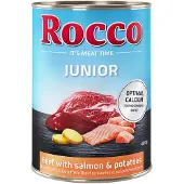 Rocco 6x400g Junior nauta & lohi + peruna koiranruoka