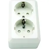 ABB Jussi IP20 2-is maadoitettu pintapistorasia