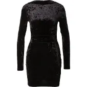 Superdry for woman. W8011367A Long sleeved black velvet mini-dress (M), Party, Polyester