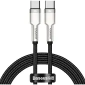 Baseus Cafule -sarjan metallinen USB-C-kaapeli 100W CATJK-C01 – 1m – musta