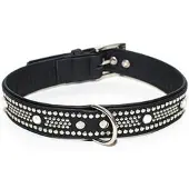 Annan Tillverkare HUNTER Crystal Disco Dog Collar Black (Size: 70CM)