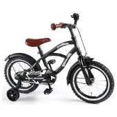 Yipeeh Black Cruiser 14" poikien polkupyörä, jossa apupyörät
