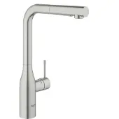 GROHE Essence -keittiöhana, kääntyvä suutin ja ulosvedettävä suutin. DualSpray. Supersteel 30270DC0