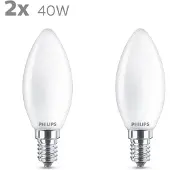 Philips 2 kpl LED E14 Crown 40W Frost 470lm