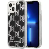 Karl Lagerfeld iPhone 14 Kuori Liquid Glitter Monogram Musta