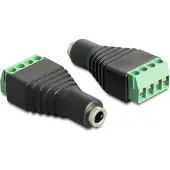 DeLOCK 3,5 mm naaras – 4-pin terminal block naaras -sovitin, musta