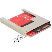 DeLOCK 2,5 tuuman SATA–mSATA SSD -muunnin, punainen
