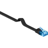 Goobay CAT 6A litteä patch-kaapeli, U/UTP, musta