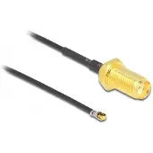 DeLOCK 12662, 0,2 m, SMA, MHF 4L LK, Musta