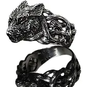 Northern Viking Jewelry Fenrir Wolf sormus NVJ-H-SO010-200