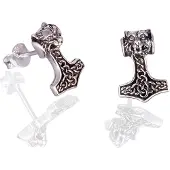 Northern Viking Jewelry Wolf Head Thorin Vasara nappikorvakorut NVJKK043