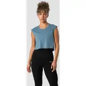 ICANIWILL Stride Cropped Tank Steel Blue