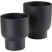 House Nordic Liv - Flowerpots, Metal, Black, Set Of 2 - Black - 19X16X16CM