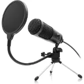 Mtp Products Niceboy Voice Kondensaattorimikrofoni Jalustalla ja Pop-Suodattimella