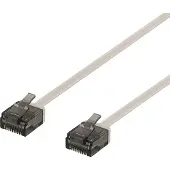 Deltaco – U/UTP Cat6a laitekaapeli, litteä, 1mm paksu, 1m, harmaa (UUTP-2020)