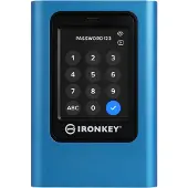 Kingston IronKey Vault Privacy 80 3,84 Tt USB 3.2 Gen 1 (USB-C) -ulkoinen SSD, laitteistosalaus, salasanasuojaus, sininen