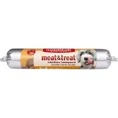 Fleischeslust 6x80g meat & treat treenimakkara juustomakkara koiran herkku