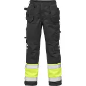 Fristads High vis rakentajan housut lk 1 2029 PLU Huomiokeltainen/Musta D120