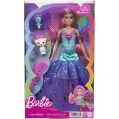Barbie Docka - - Malibu A Touch of Magic - Långt Hår 18 cm - Maskeraddräkt - Husdjur ingår