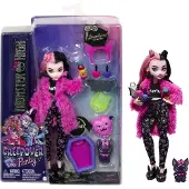 Monster High Doll ja Sleepover -tarvikkeet, Draculaura Doll Pet Bat Count Fabulous, Creepover Party