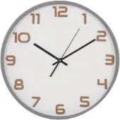 House Nordic Selma - Wall Clock, Grey, Silent Movement Ø35 Cm - Grey - 35X35X4.5CM
