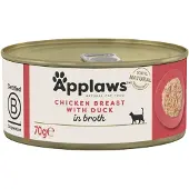 Applaws 48x70g in Broth -säästöpakkaus kana & ankka