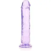 Realrock Super Flexible - Dildo 8" lila, kimmoisa, imukupilla, läpikuultava