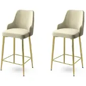 Atelier Del Sofa 2 baarijakkaran Enox-setti, kerman-/kullanvärinen