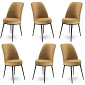 Atelier Del Sofa 6 tuolin setti Dexa, beige/ruskea