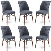 Atelier Del Sofa 6 tuolin setti Flex, harmaa/ruskea