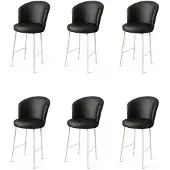 Atelier Del Sofa 6 baarijakkaran setti Uras, musta/valkoinen