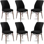 Atelier Del Sofa 6 tuolin setti Flex, musta/ruskea