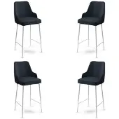 Atelier Del Sofa Enox 4 baarituolin setti, antrasiitin/valkoinen