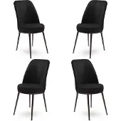 Atelier Del Sofa 4 tuolin setti Dexa, musta/ruskea