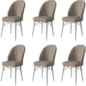 Atelier Del Sofa 6 tuolin setti Ritim, beige/valkoinen