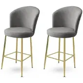 Atelier Del Sofa 2 hengen baarituolisetti Alte, harmaan/kultaisen värinen